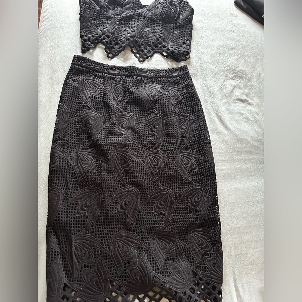 Bardot Black Midi Skirt Set size 8/M